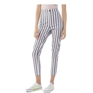 Urban Outfitters Grey high rise pinstriped cropped Jeggings